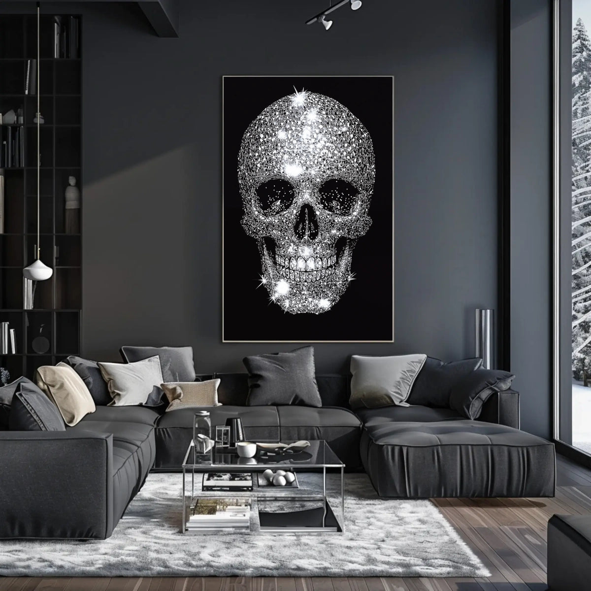 Skull Diamonds Luxurious Striking Poster