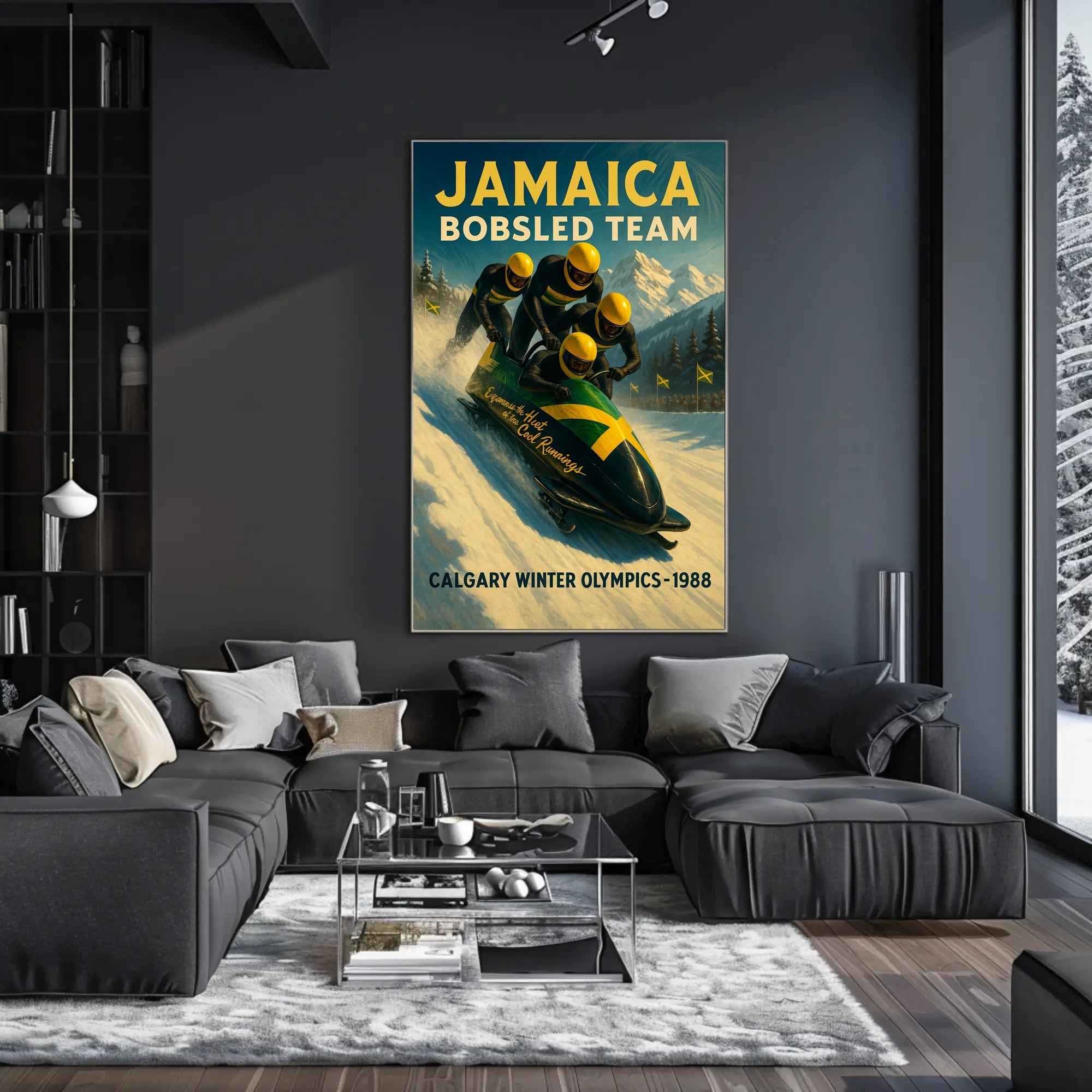 Jamaica Bobsled Team 1988 Winter Olympics Poster
