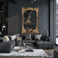 Whimsical Witch's Hat with Vintage Floral Details Cultural Poster