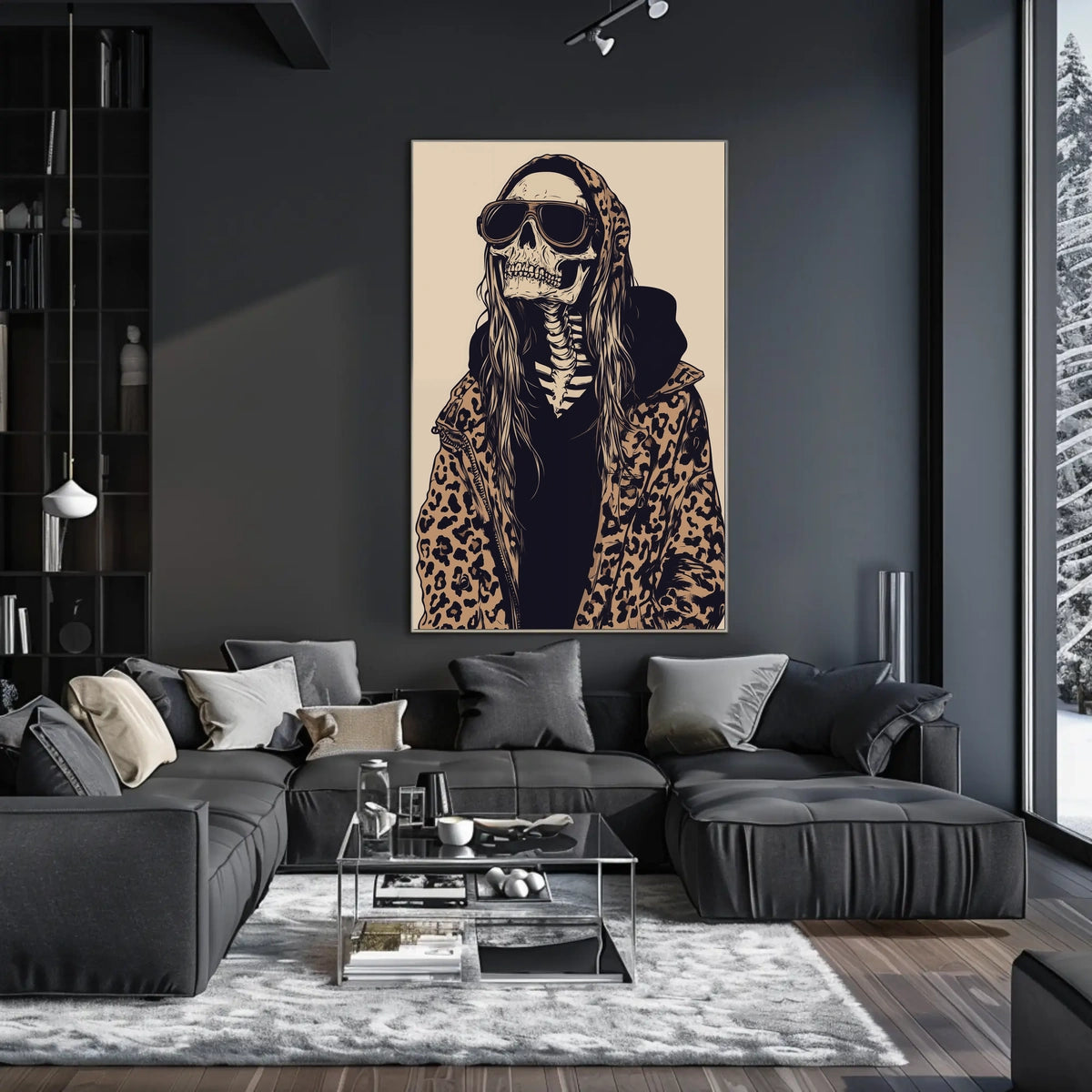 Skeleton Fashion Gothic Illustrative Bold Poster