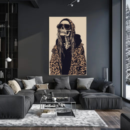 Skeleton Fashion Gothic Illustrative Bold Poster