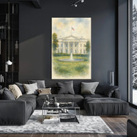 The White House in Watercolor Poster