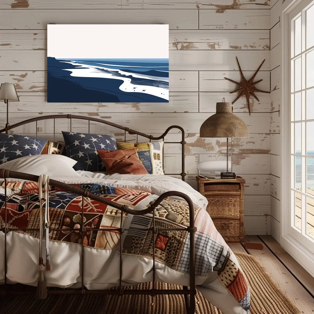 Serene Coastal Abstract: Modern Beach Art Poster