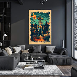 Desert Skeleton Cowboy Poster PosterGoat