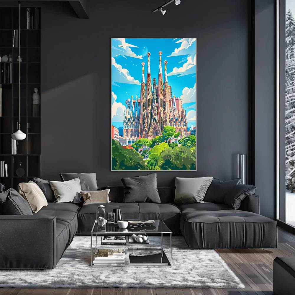 Sagrada Família Vibrant Barcelona Art Poster Print