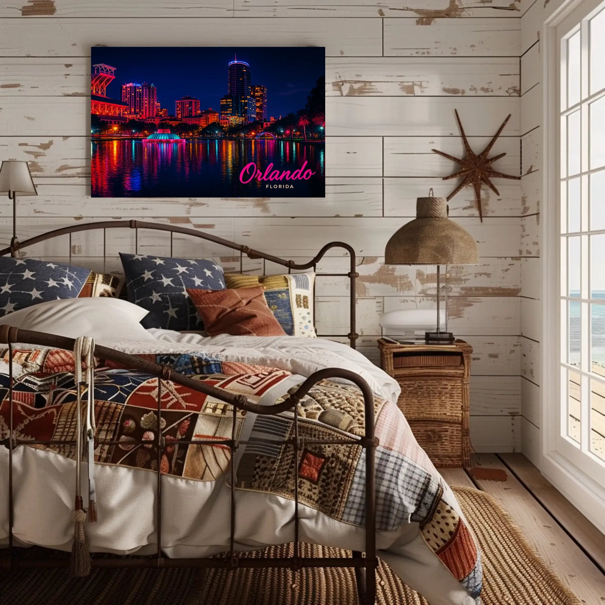 Orlando, Florida Night Lights Poster