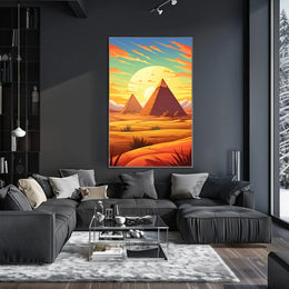 Egyptian Pyramids Sunset Surrealism Art Poster Print