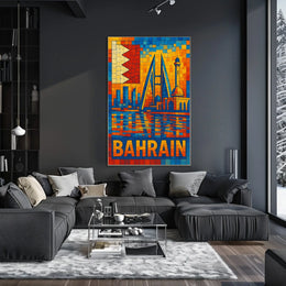 Bahrain Mosaic Art Poster