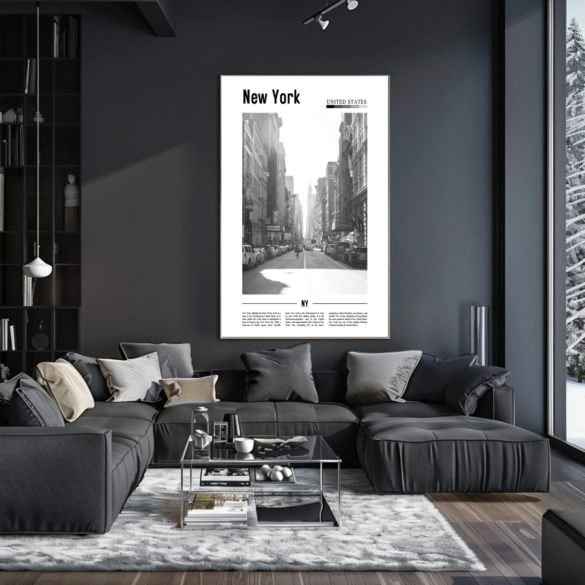New York City Black And White Poster Modern Wall Art
