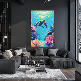 Underwater Sea Turtle: Vibrant Animal Poster