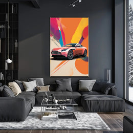 Luxury Sports Car Vibrant Abstract, Artistic, or Pop Culture Poster