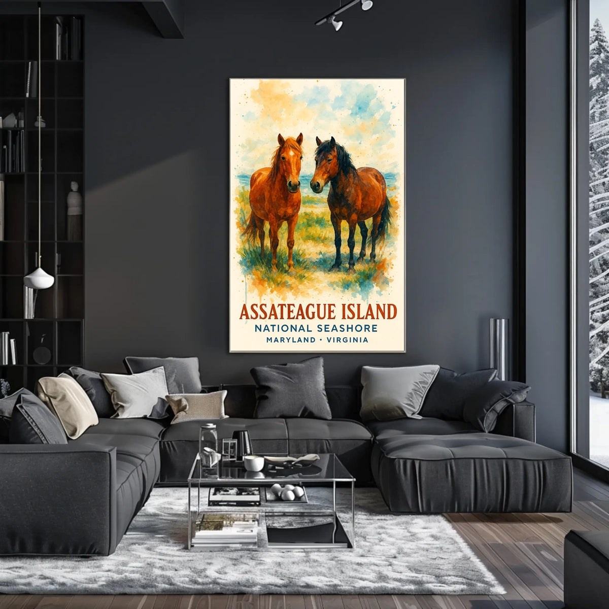 Assateague Island Wild Horses National Park Poster