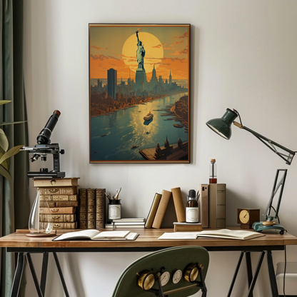 Statue of Liberty at Sunset Poster
