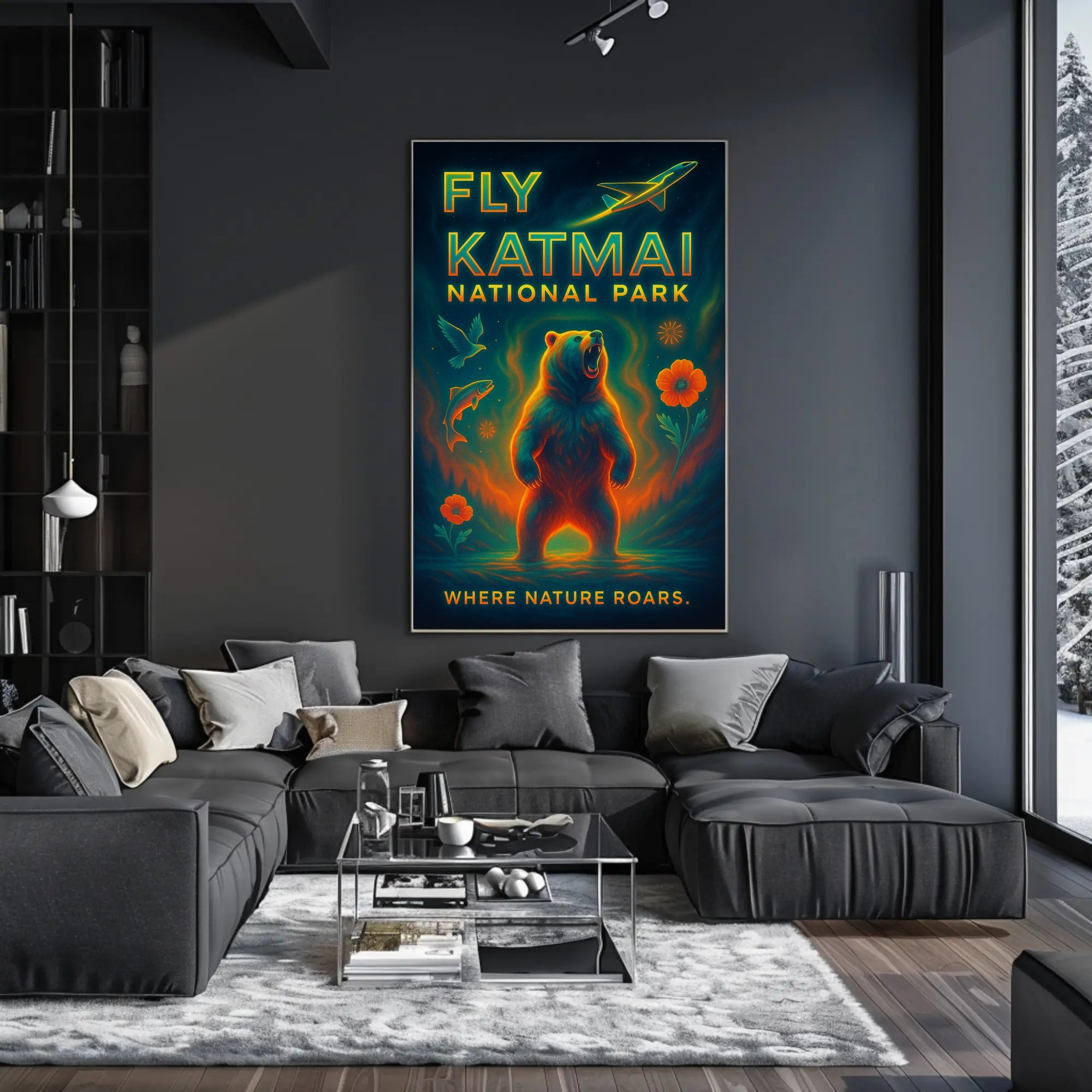 Fly to Katmai National Park Wall Art Print