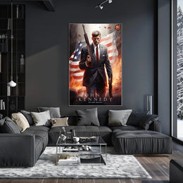 John F. Kennedy Illustrated Poster