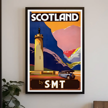 Scotland SMT Bus Travel Vintage Poster