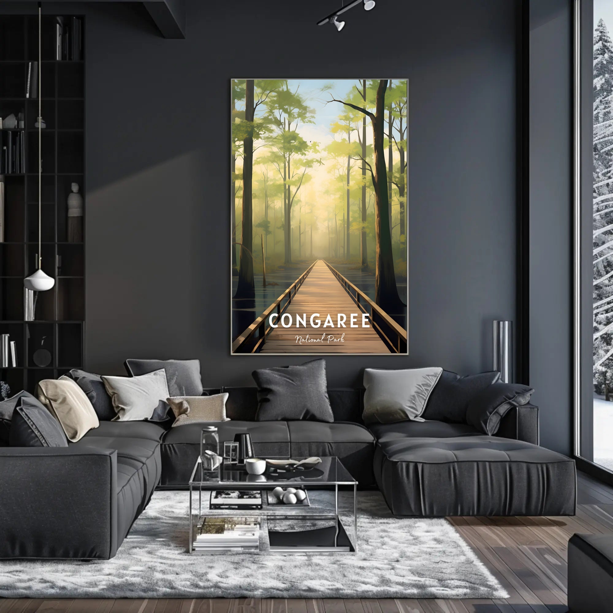 Congaree National Park Tranquil Forest Walk National Park Poster