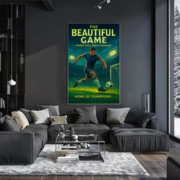 Soccer Champion in Action: Inspiring Sports Poster PosterGoat