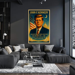 Patriotic Leadership Poster: Vintage American Inspiration Art
