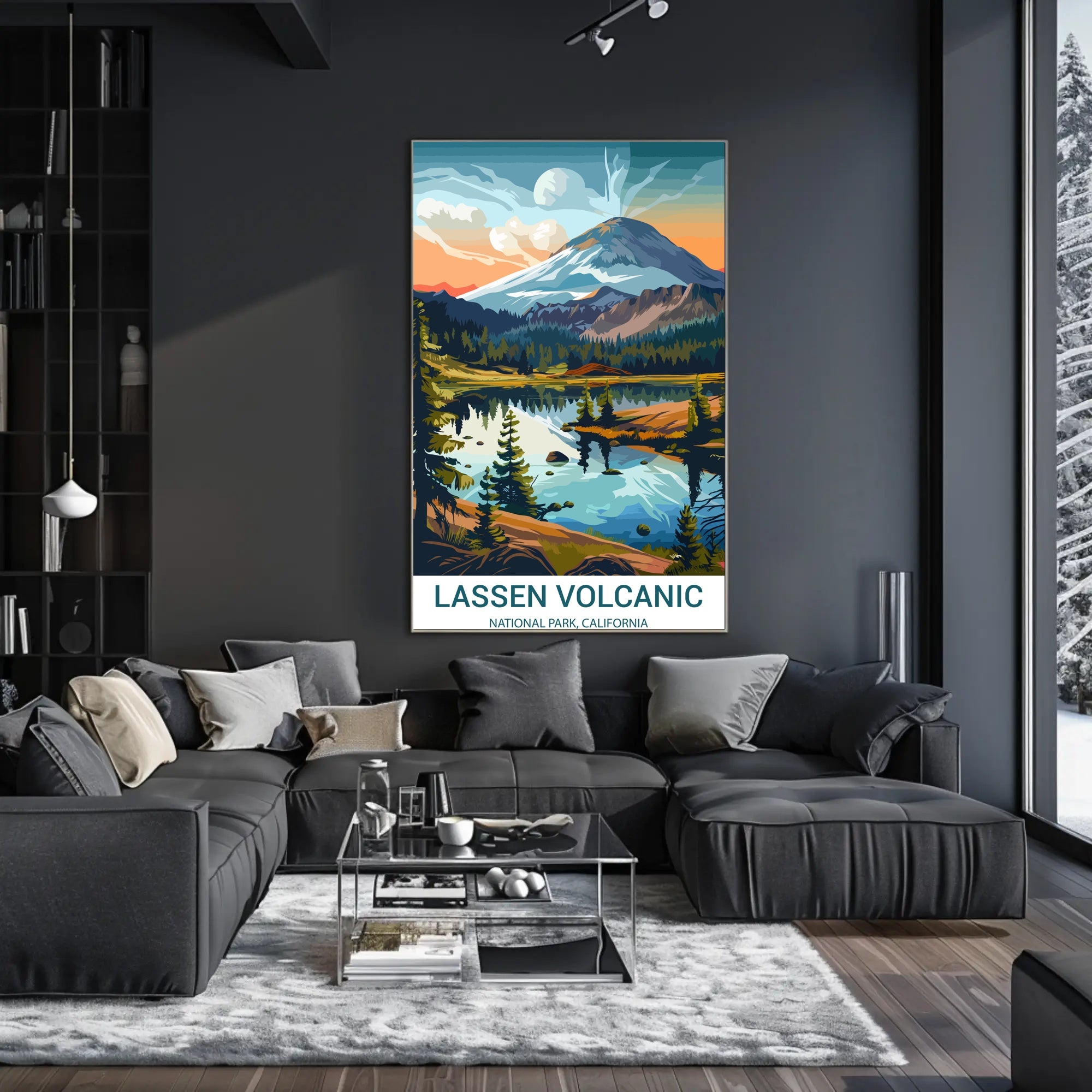 Lassen Volcanic National Park Vintage Travel Poster