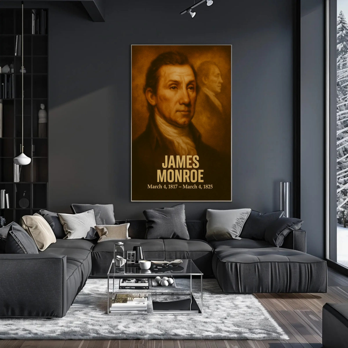 James Monroe Presidential Wall Art Poster Vintage Analog Film Aesthetic Portrait Print Founding Father