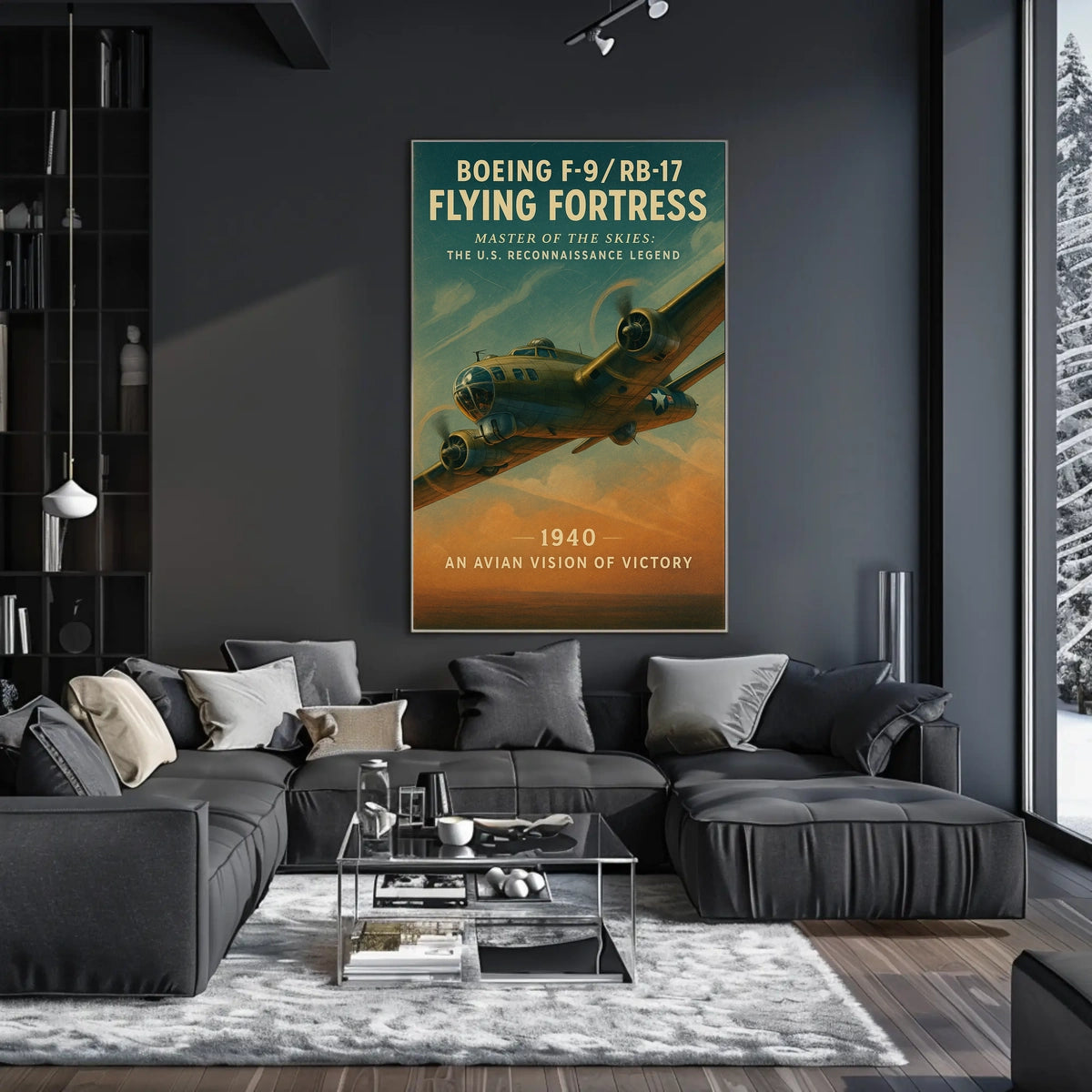 Boeing F-9 Flying Fortress Vintage Aviation Poster