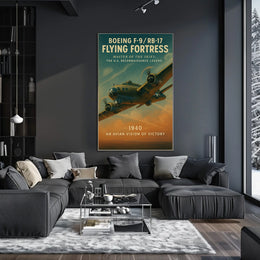 Boeing F-9 Flying Fortress Vintage Aviation Poster