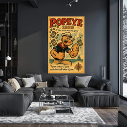 Popeye Vintage Poster Sailor Man Retro Wall Art