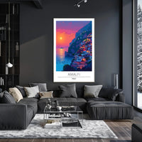 Amalfi Coast Sunset: Dreamy Travel Poster