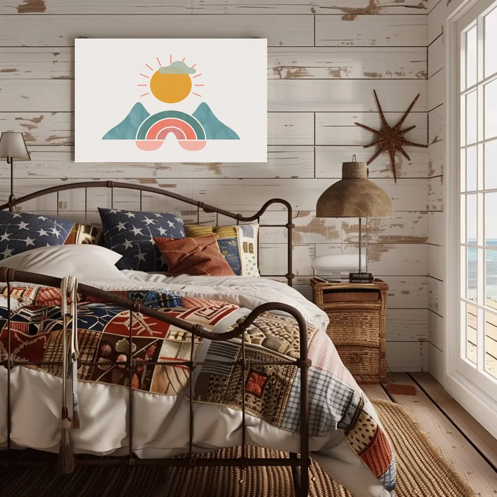 Sunrise Harmony: Modern Minimalist Nature Art Poster