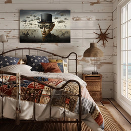 Surrealistic Scene with Flying Fish Fantasy or Mythology Poster