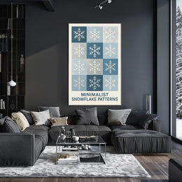 Minimalist Snowflake Patterns Minimalist Poster