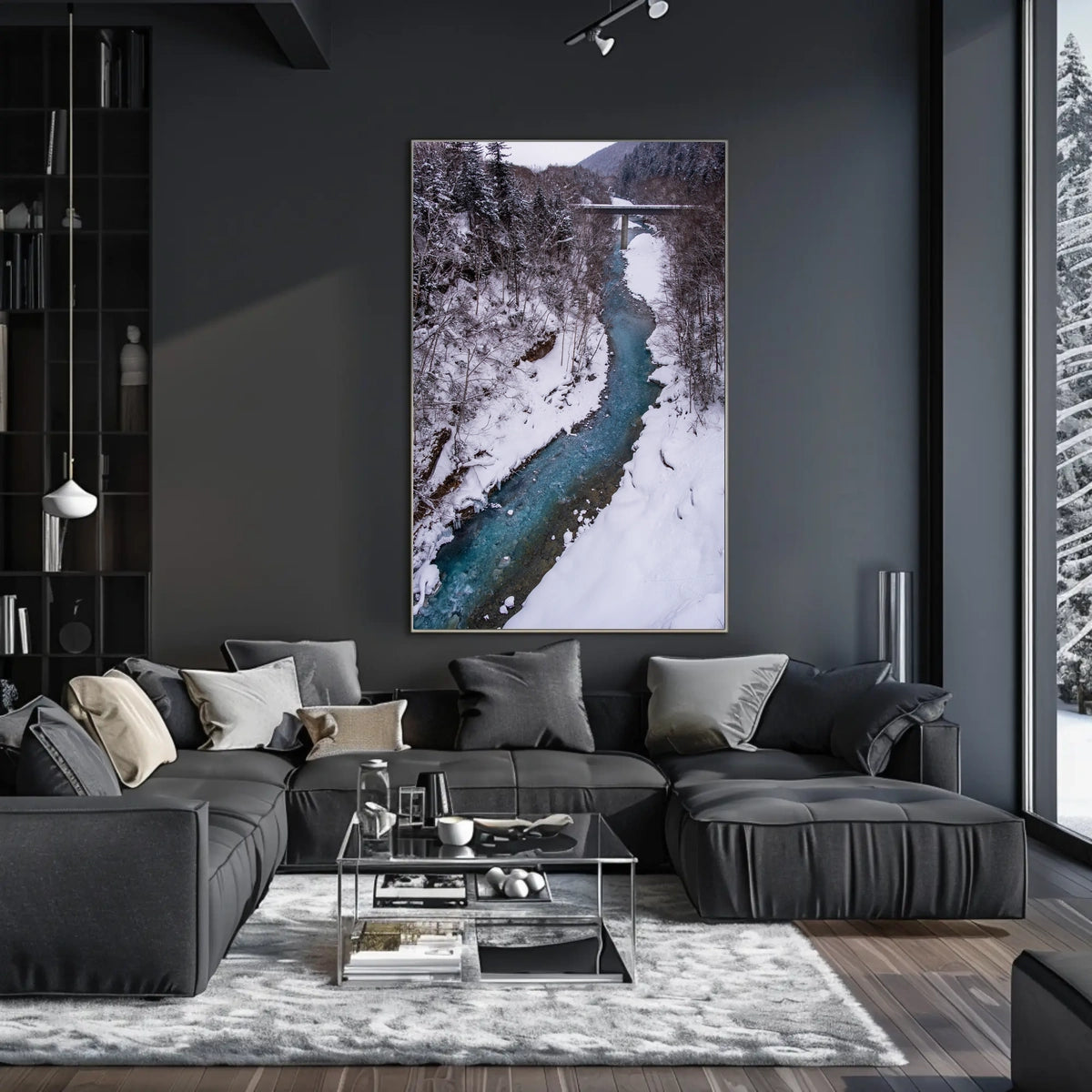 Serene Winter River Landscape - National Park Poster