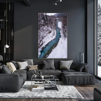 Serene Winter River Landscape - National Park Poster