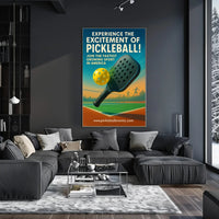 Pickleball Paddle in Action: Vibrant Sports Poster PosterGoat