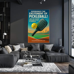 Pickleball Paddle in Action: Vibrant Sports Poster PosterGoat