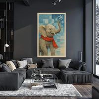 Winter Elephant Delight Poster