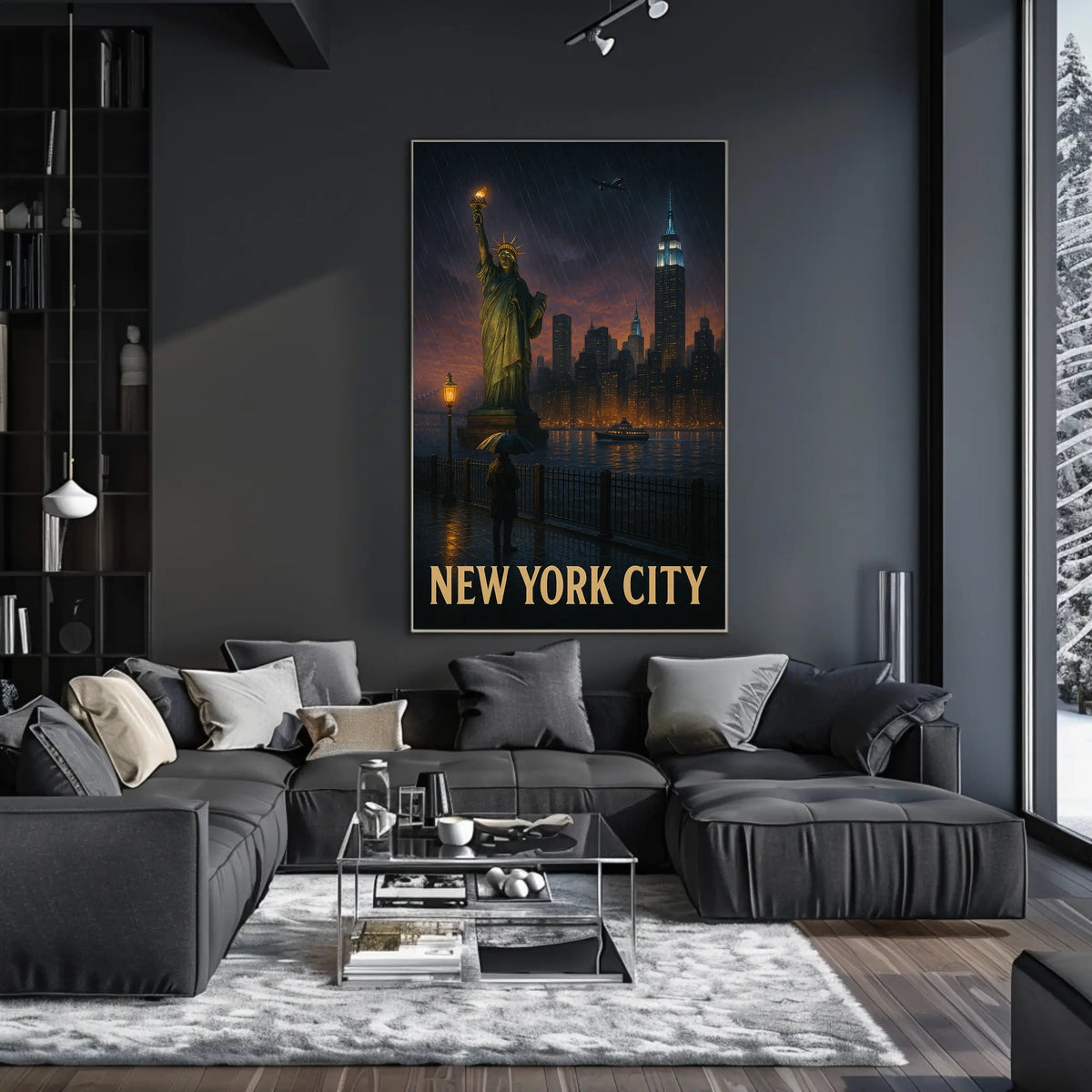 New York City A Rainy Evening Poster