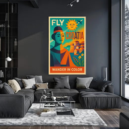 Vibrant Croatia Travel Poster for Cultural Exploration PosterGoat