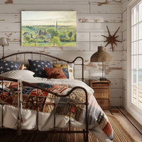 Serene European Village Scene in Artistic Poster
