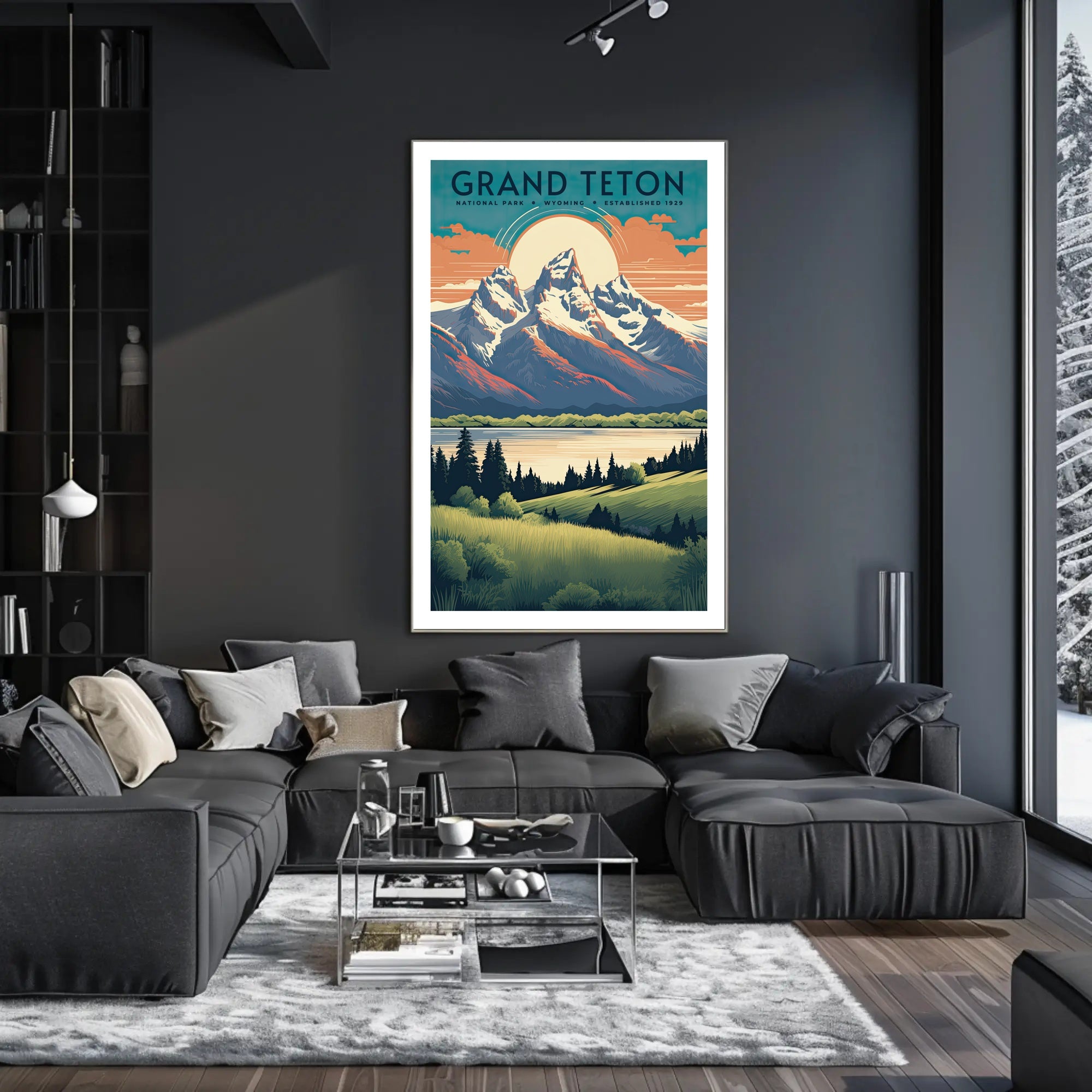 Grand Teton Vintage Travel Poster Print Wall Art
