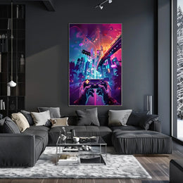 Neon Gaming Odyssey Poster