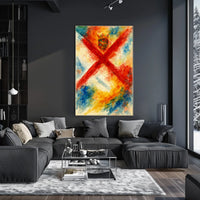 Abstract Watercolor With Crown And Cross Poster