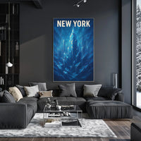 New York Skyline In Blue Poster