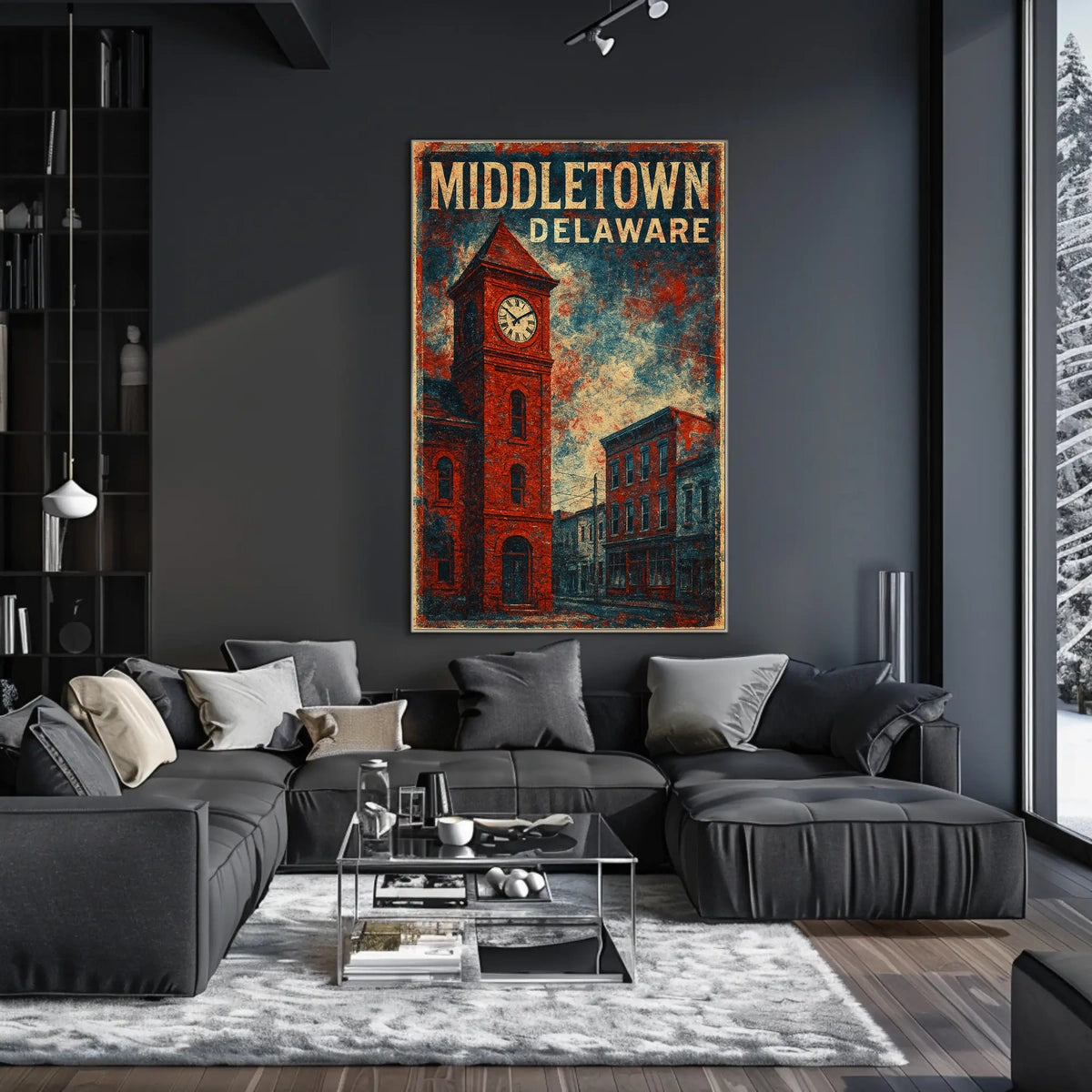 Middletown Delaware Vintage Wanderlust Travel Poster