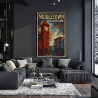 Middletown Delaware Vintage Wanderlust Travel Poster