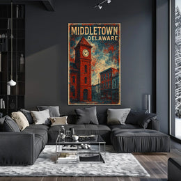 Middletown Delaware Vintage Wanderlust Travel Poster