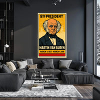 Martin Van Buren 8th President of the United States Inked Comic Style Poster