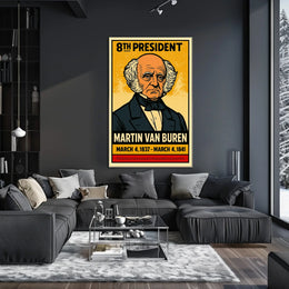 Martin Van Buren 8th President of the United States Inked Comic Style Poster
