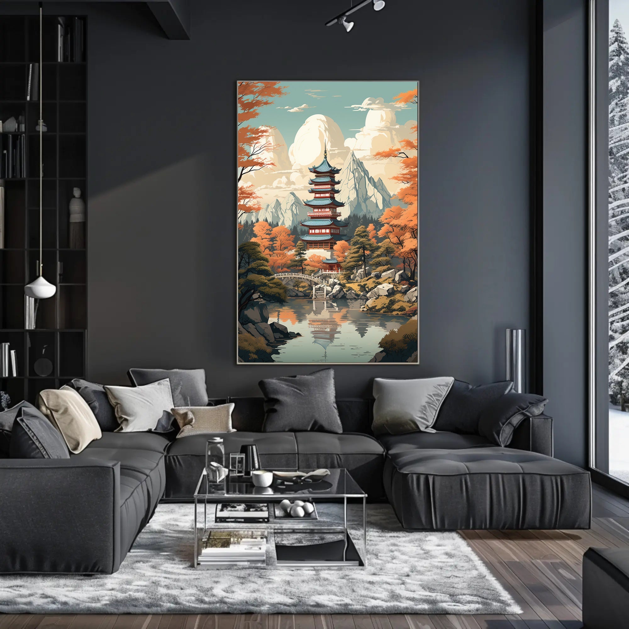 Tranquil Pagoda In Autumn Poster